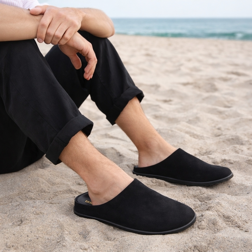 Steve Madden Mules Men's 12 Black Suede Luis Slippers Comfort Loafers New $100